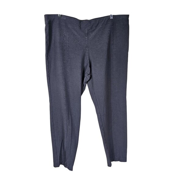 Eileen Fisher Grey Pull On Pants 1X Stretch Straight Ankle Office Minimalist - Picture 1 of 7